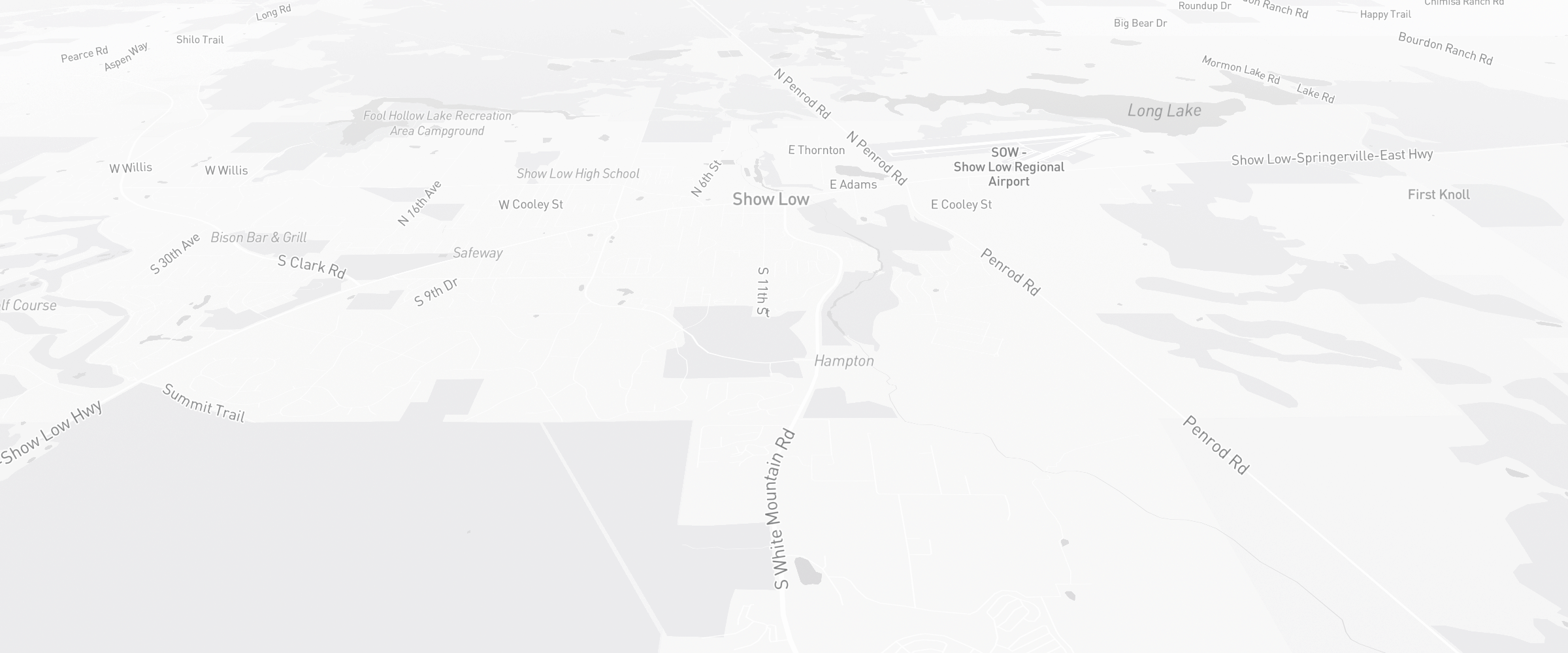 Neighborhood map of Show Low, AZ — the area served by Life Insurance Agents of Show Low Group